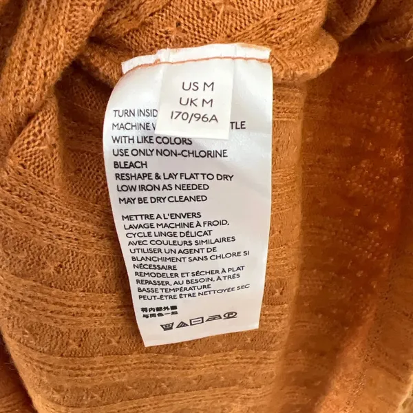 Anthropologie Maeve Surplice Ribbed Sweater Gold Medium‎ EUC - Image 6