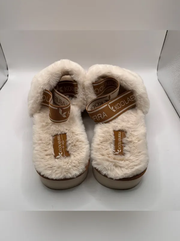 Koolaburra by UGG Natural Fuzz'N II Womens Size 11 Beige Slippers EUC - Image 5
