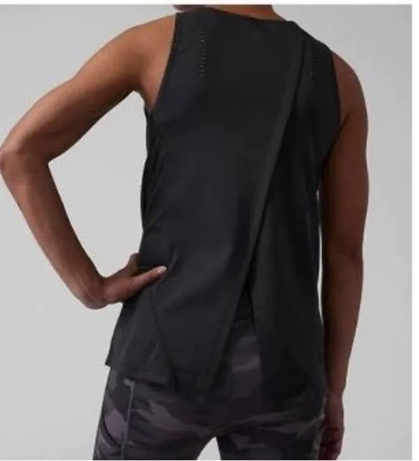 Athleta Foothill Tank top split back Black medium - Image 4