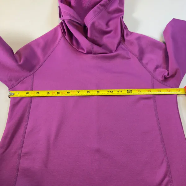 Columbia Womens Omni-Wick Fleece Hoodie Purple Cowl Neck Thumbholes Pullover XS - Image 8