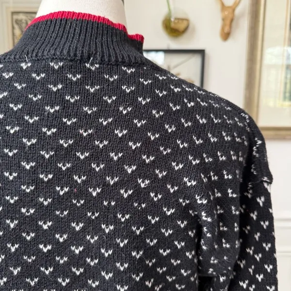 Vintage 90s Jordache Novelty Sweater Applique Embroidered Mock Neck Sweater M - Image 7