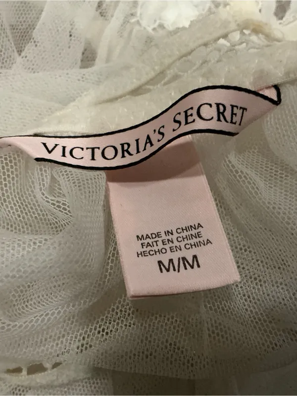 Victoria’s Secret babydoll dress white sheer embroidered size medium - Image 4