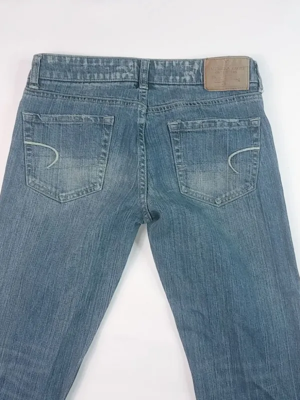 American Eagle 0 29 Hipster Medium Wash Distressed Jeans - Image 9
