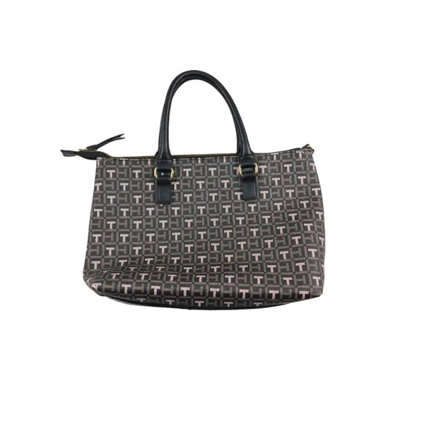 Tommy Hilfiger Monogram‎ Satchel Tote Bag – Brown/Black - Image 5