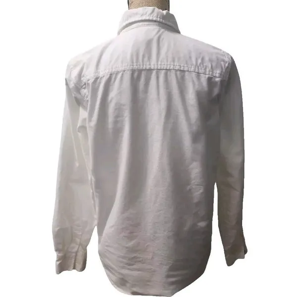Disney Button Down‎ Shirt Embroidered Patch Long Sleeve Top White Medium - Image 5