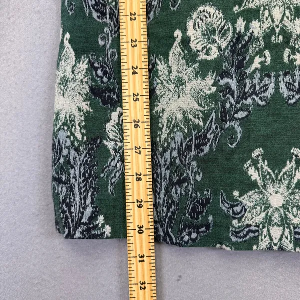 Free People Chloe Mini Dress Green Floral Velvet Square Neck Balloon Sleeve M - Image 4