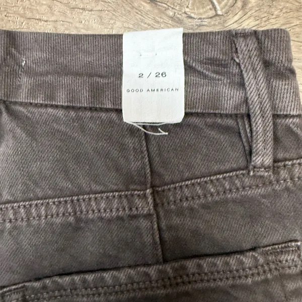 Good American Good 90’s Duster Brown Jeans Straight Leg‎ Coffee Size 26 - Image 7
