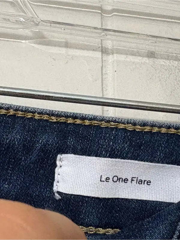 FRAME Le One Flare Jeans Hanbury Wash Size 0 High Rise Stretch Denim - Image 4