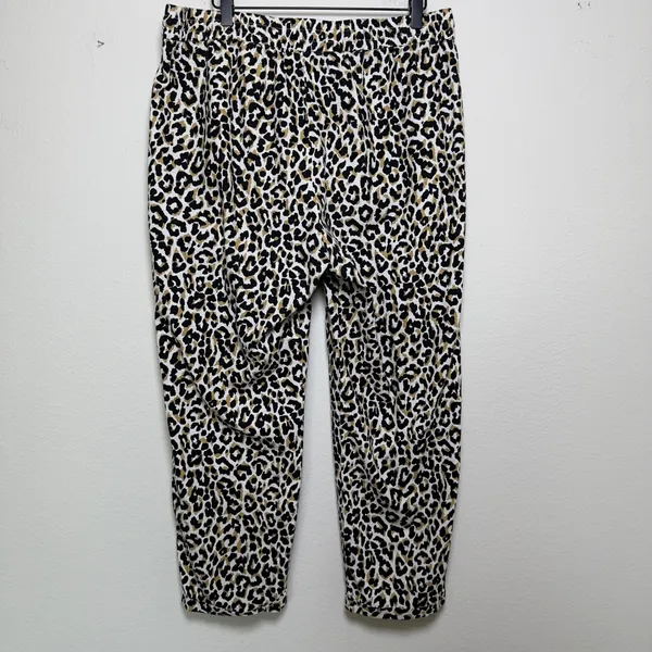 J. Crew Women Linen Cotton Pants 14 Leopard Coastal Lagenlook Summer Casual‎ - Image 5