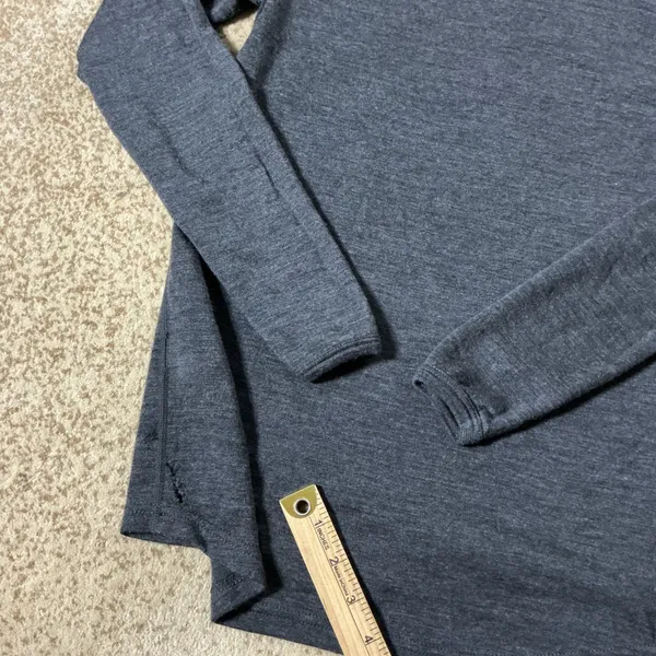 Meriwool Thermal Base Layer Top Womens S Charcoal Grey Merino Wool Long Sleeve - Image 3