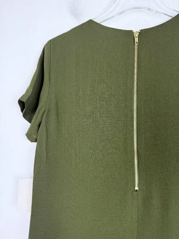 NWT Lulus Shift and Shout Dress Short Sleeves Mini Olive Green Size Medium M NEW - Image 8