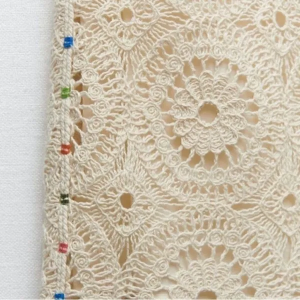 Zara Beige Crotchet Mini Dress(Size Small) - Image 5