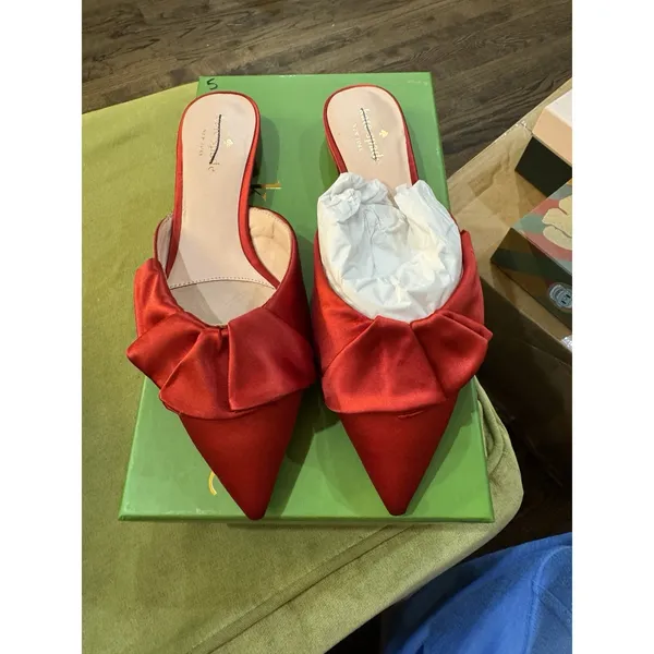 Kate Spade New‎ York RED SATIN Women's Faryn Ballet Flat Size 6.5 Ruffle!!! - Image 3