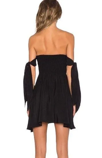 Lucy Paris Deetz Strapless Black Cocktail Dress Size Medium Sweetheart Arm Ties - Image 6