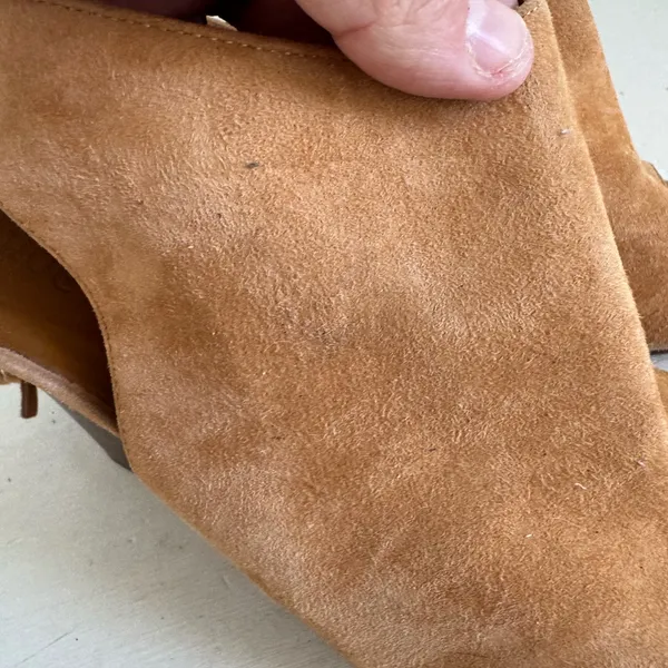 Chloé suede tan fringe tie wedges size 39 (their US‎ 8.5) - Image 3