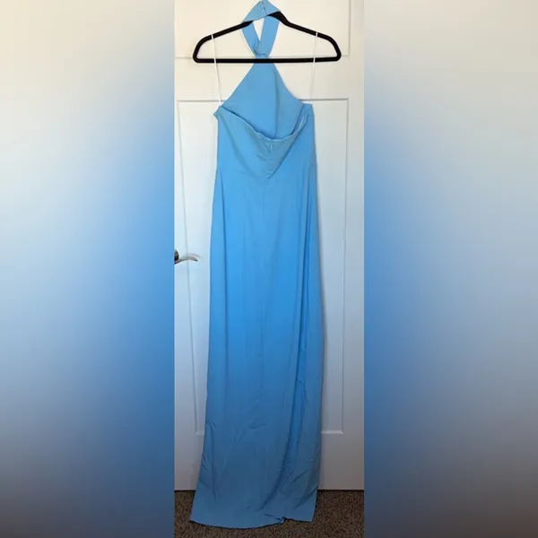 Amanda Uprichard Queen Halter Gown - Pacific - Image 3