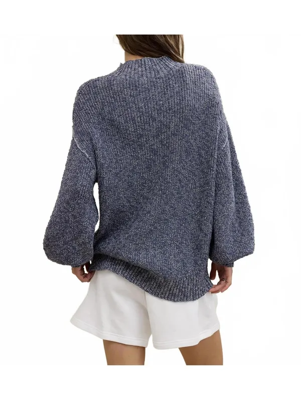 AE Aerie Hits The Spot Mockneck Sweater American Eagle NWT Blue Fresh Bright Sm - Image 4