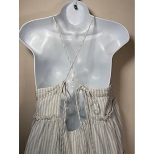 FREE PEOPLE Desert Days Stripped‎ Mini Dress Med Blue Boho Coastal Cottagecore - Image 9