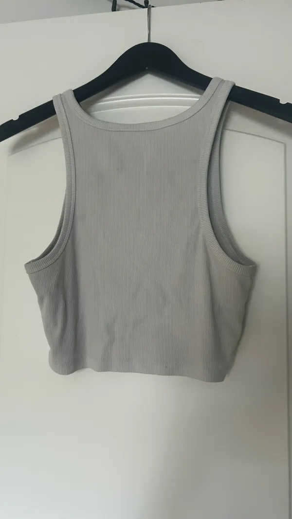 wild fable Light Gray Ribbed Scoop Crop Tank - Image 2