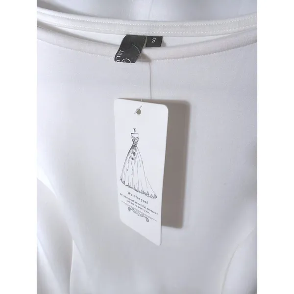 NWT White A-Line Boat Neck Sleeveless Mini Dress with Pockets Size Small - Image 9