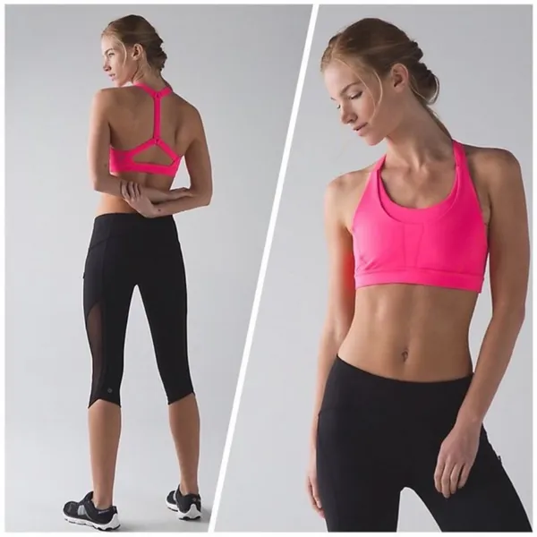 Lululemon Pack It In Bra Neon Pink Size 8 - Image 3