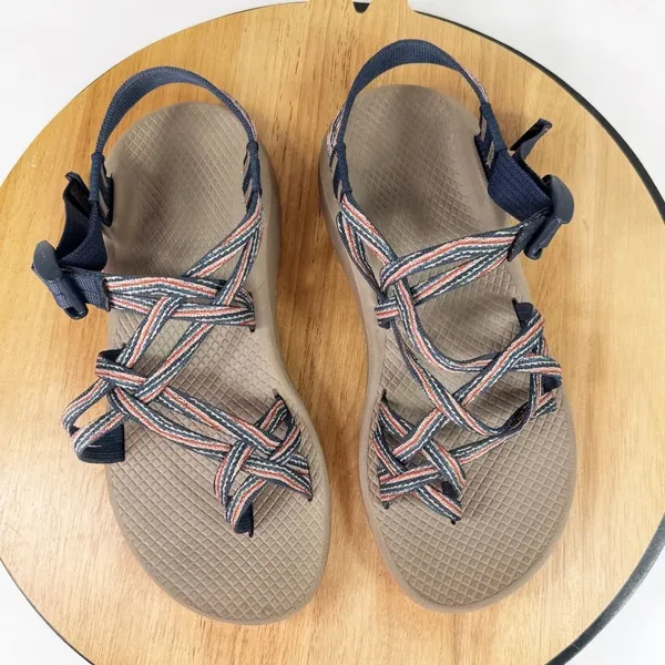 Chaco Zcloud ZX/2 Cloud Dual Strap Cushioned Sandals‎ Tan Blue Womens 8 - Image 11