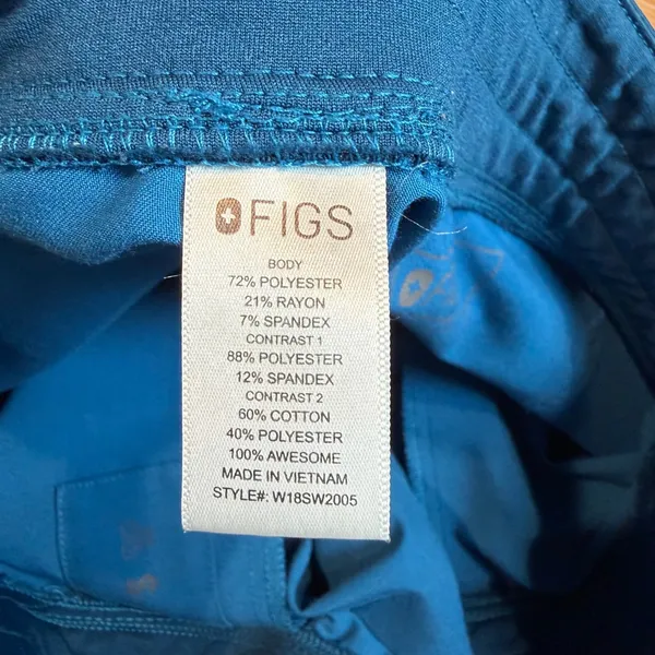 Figs Zamora Scrub Jogger Pants Teal Blue Orange‎ Drawstring Size XL PO 1652 - Image 5