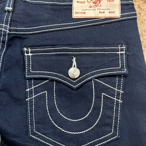 TRUE RELIGION VINTAGE BECCA BIG T FLAP BOOTCUT JEAN size 27 NWT - Image 12