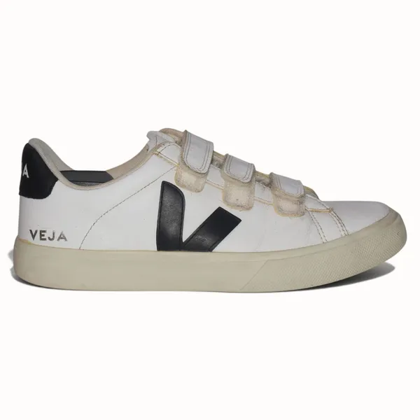 VEJA Recife White Black Leather Sneakers 40 US 9 - Image 2
