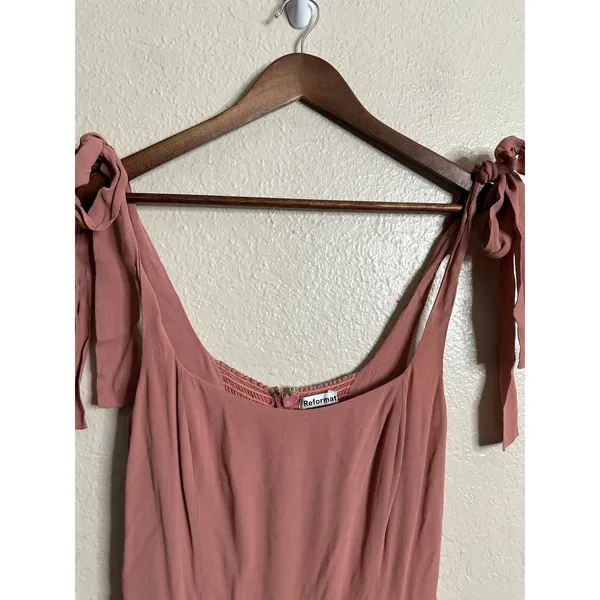 Reformation Twilight Midi Dress in Praline Mauve Pink Womans 8 - Image 8