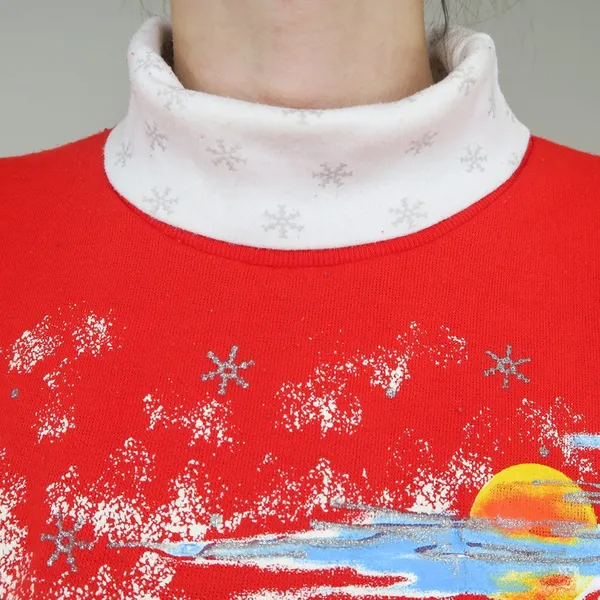 Vintage 80s Nutcracker Christmas Turtleneck Sweatshirt Red Size XS - Image 4