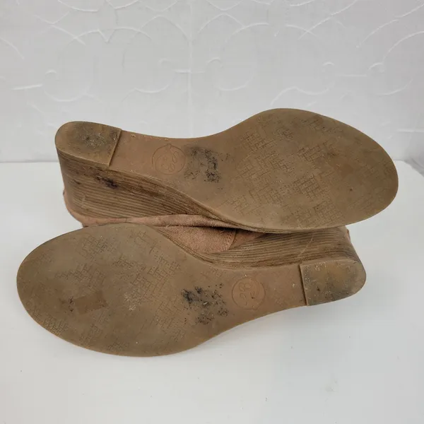 Lucky Brand Yoanna Womens Boots Size‎ 8 Tan Suede Lace Up Wedge Zip Ankle Boots - Image 10