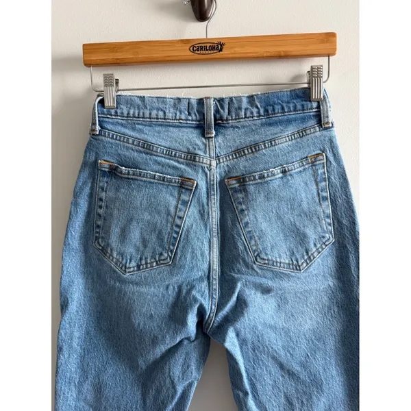 Abercrombie & Fitch Women Criss Cross Waist The Dad High Rise Jeans 26 Blue Y2K - Image 4