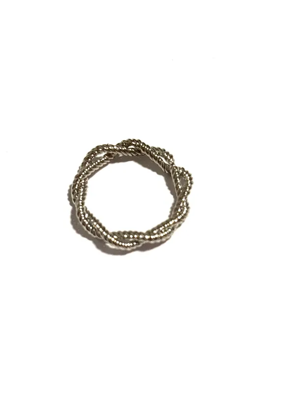 Silver tone ring with twist design size 6 - Image 2