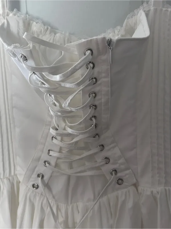 The Vintage Shop Dress Corset Mini Milkmaid Coquette Romantic V13 - Image 5