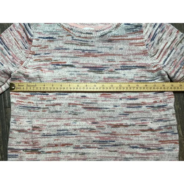 J Jill Petite Knit Cotton Pastel Striped Sweater3/4 Sleeve Size Large Coastal‎ - Image 7