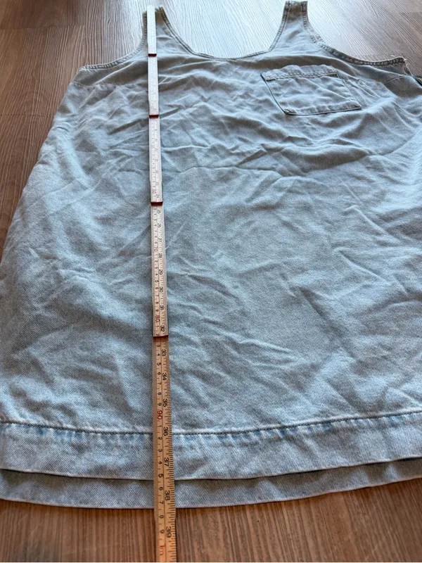 Light Blue Denim Tank Dress‎ with Pocket - Image 6