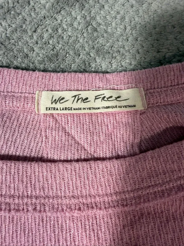 Free People We the Free Oversized Snowy Thermal Mink Pink XL Long Sleeve Tunic - Image 7