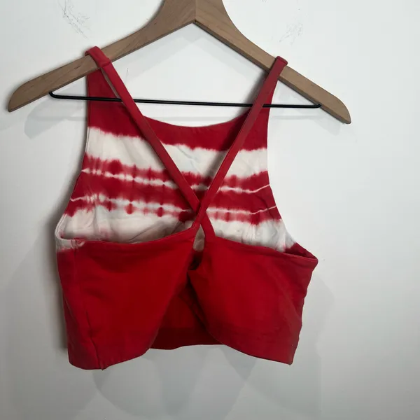 Aerie Red and White Tie-Dye Women's Tank Top - Image 2