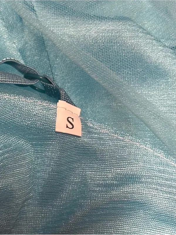 Long Tulle Evening Aqua V-Neck Halter Dress with Slit Bridesmaid Wedding - Image 6