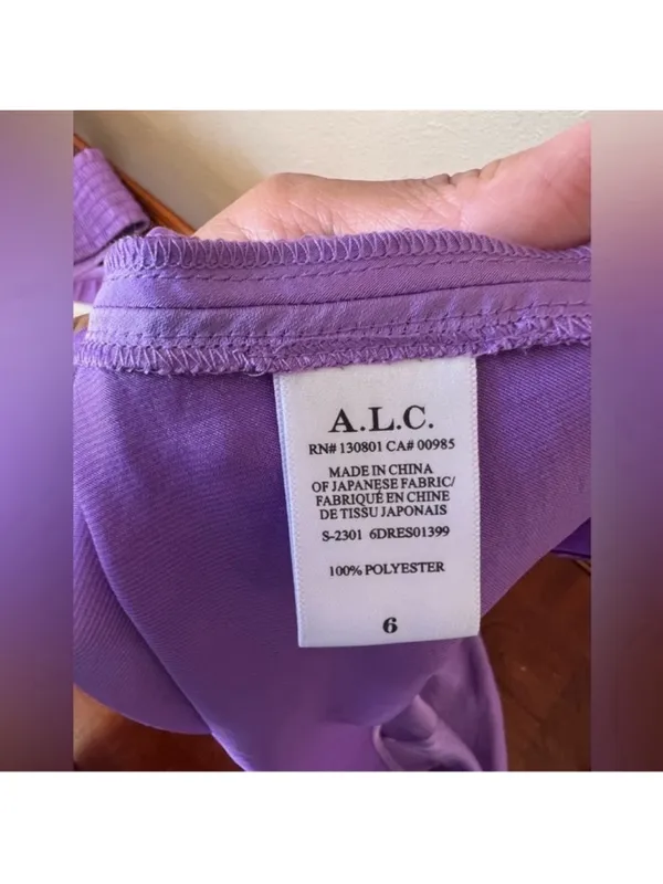 A.L.C Frank NWT Blakely Satin Side Cut-Out Open Back Dress in Amethyst Orchid Size 6 - Image 13