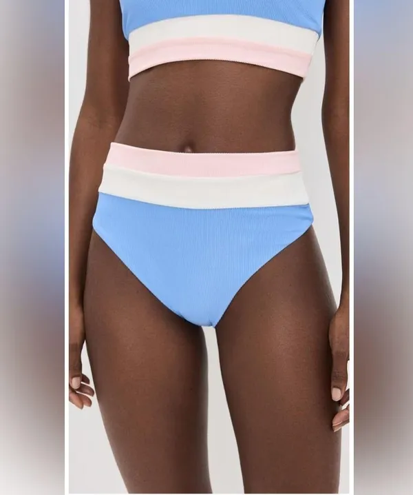 Beach Riot Heidi Colorblock High Waist Bikini Bottom, Size Medium, $98 - Image 3