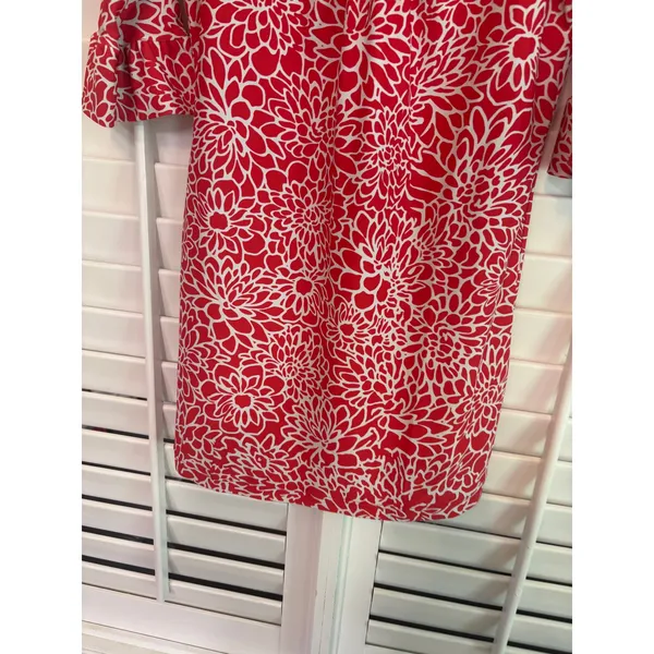 Aryeh‎ Coral And White Floral Dress Size Small - Image 5