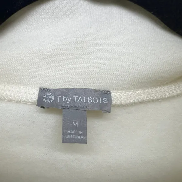 T by Talbots Sweatshirt Womens Medium Mock Neck Soft Cozy Activewear Loungewear - Image 2