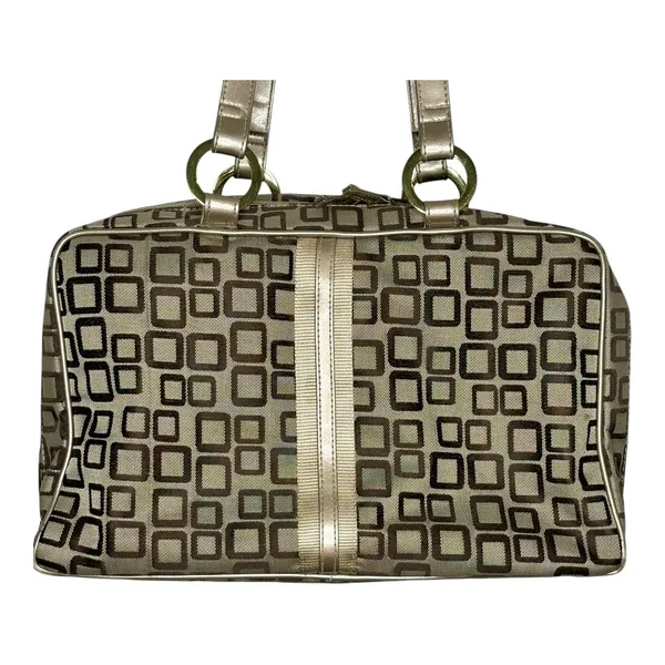 Geometric Square Tote Cosmetic Bag 3pc Set Gold‎ Bronze Metallic MCM Travel - Image 8