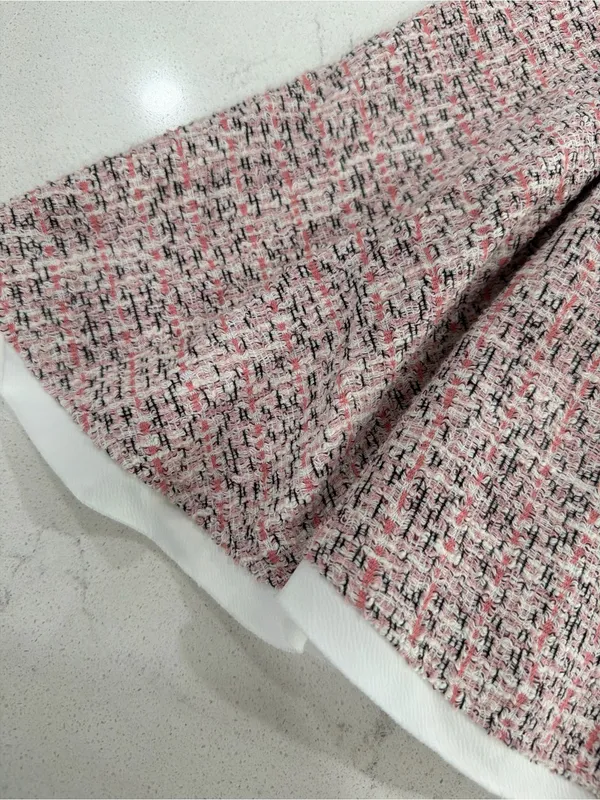 Zara Pink Tweed Sweetheart Camisole with Black Straps - Image 7