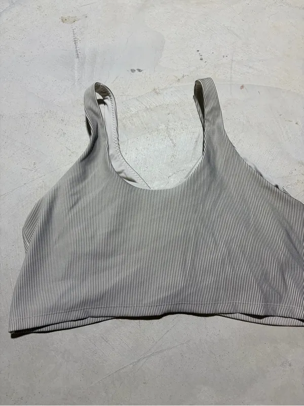 Aerie offline Ruched Front Striped cropped tank top built in bra XXL - Image 5