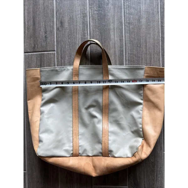 Jon Hart Design Tote Bag‎ Beige Leather Trim & Sides Monogram CJR Kelso Karryall - Image 3