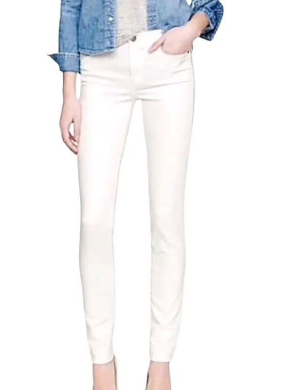 J. Crew 8" Toothpick Denim Ankle Jean in White Wash Size 27 - Image 9