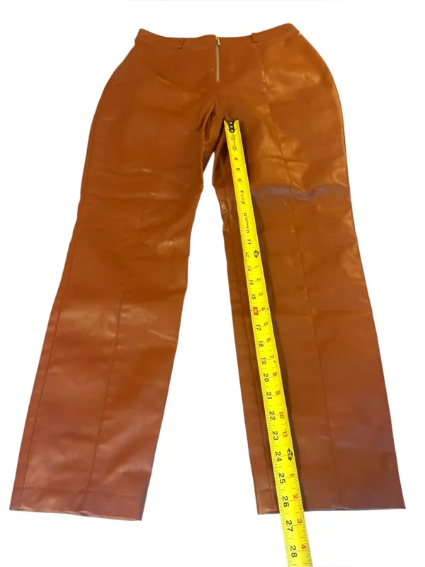 Lovers and Friends Georgie Pant in Chestnut Brown Womens Large Faux Leather - Image 12